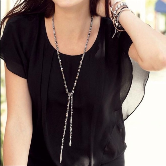 Zoe lariat necklace or bracelet. Mixed metal - Picture 14 of 16